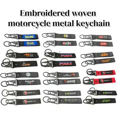 AD Embroidered Design Carabiner Keychain - Eagle Beak Clip Key Ring Accessory, Suitable For Car, Motorcycle, Electric Bicycle And Motorcycle