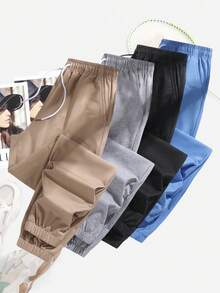 Women's Jogger Pants With Pockets And Drawstring, Suitable For Running, Casual, Fitness, Jogging And Other Sports - Khaki - View 2