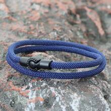 diffone Handgjort armband med 4 mm Milan Cord-vävt svart magnetlås, minimalistisk design, bästa presenten för par och vänner - Kungsblått - Visa 4