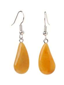 Fashionable Teardrop Natural Stone Earrings, Bohemian Style Amethyst & Feldspar & Red Stone Dangle Earrings, Delicate Beach Holiday Jewelry - Multicolor - View 19