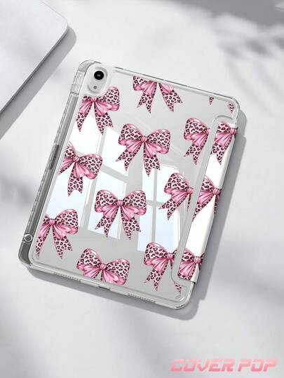 Ốp bảo vệ nơ báo hồng Y2K, tương thích với iPad 10.2" (2021/2020), thế hệ thứ 9/8, 11" (2025), Galaxy Tab A9 Plus, 5/5 Pro/6/7/7 Pro, có khe cắm bút cảm ứng, tự động bật/tắt màn hình, quà tặng sinh nhật/Lễ tình nhân (2026)