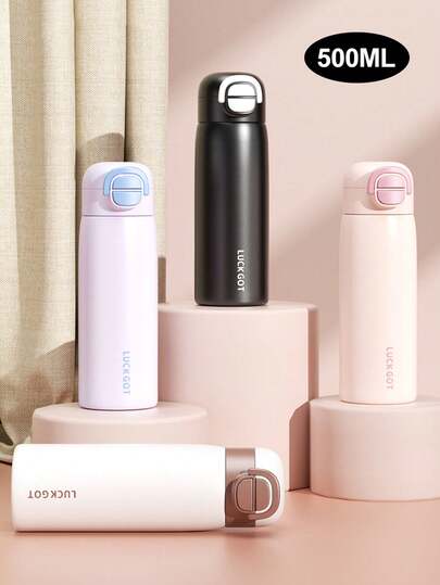 Fashionable Leak-Proof Stainless Steel Insulated Water Bottle, Dual Function Spout, Keeps Drinks Hot/Cold, Suitable For Water, Tea, Coffee, Unisex, Flip Cap & Wide Mouth Design, Ideal For Travel, Outdoor, School, Back To School Season