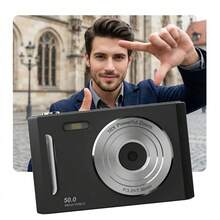 Cámara digital CCD retro con zoom 16X y enfoque automático - Capacidad de batería de 700mAh, cámara digital 1080P, antivibración, detección de rostros, ideal para viajes y ocasiones especiales. - Ver 8