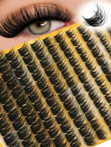 156pcs Individual False Eyelashes, D Curl Volume Lash Clusters, Lightweight & Comfortable For Daily Wear - D - View 2