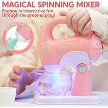 JOYIN Kitchen Toys, Electric Toy Kitchen Sets, Coffee Makers, Mixers, Toasters With Realistic Lights And Sounds, Birthday Gifts For Children Ages 3-4 To 5 - 粉色 - 查看 4