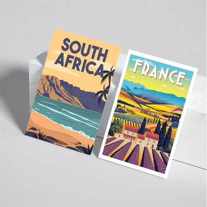 24 pièces Ensemble de cartes postales vintage de monuments du monde - 4x6 pouces, carton 300g de haute qualité, collection de souvenirs de voyage rétro, convient pour la décoration murale, le scrapbooking et les cadeaux, sites historiques, passionnés de voyages