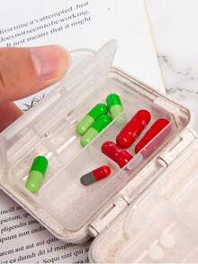Mini 6-Compartment Portable Pill Box, Medication Storage Box, Travel Pill Box, 6-Compartment Small Pill Box Printed With "My Pill Bag" And Pill Pattern, Sealed Pill Packaging Storage Box, 6-Day Weekly Storage Box, First Travel Pill Storage Box, Daily Vitamin Pill Box, Pocket Pill Box Storage Box, Charming Storage Box, Home Essential, Travel Essential - one-size - View 4