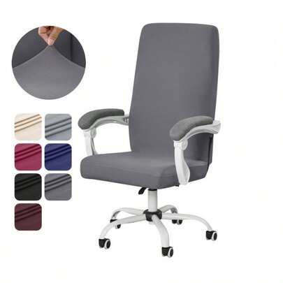 1PC Solid Color Office Chair Cover Spandex Thin Cloth Computer Chair Cover Summer Rotating Gaming Seat Case For Home Hotel
