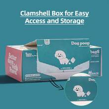 高级宠物粪便袋，内置纸巾，双层防漏，卫生狗狗粪便处理袋，适合遛狗和旅行 - 藍白色 - 查看 7