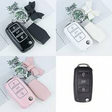 [Nuevo] Funda para llave de coche, carcasa de llave, portallaves, llavero, adecuado para Golf 4/5/6/7, Passat, Tiguan, Bora, Superb - Tipo A - Ver 9
