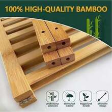 3-Tier Foldable Multifunctional Freestanding Bamboo Shoe Rack, Plant Storage Organizer, Stackable Storage Organizer, Multi-Layer Display Rack, Suitable For Home Living Room, Apartment, School Dormitory Or Supermarket Furniture - Yellow - View 5