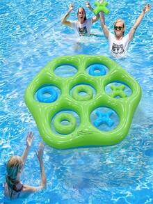 Set Permainan Tic Tac Toe Tiup untuk Kolam Renang, Papan Permainan Lempar Air Raksasa dengan Cincin Apung X/O, Mainan Pesta Interaktif Kolam Renang Luar Ruangan untuk Dewasa, Mainan Bermain Air Pantai Musim Panas - MultiWarna - View 2