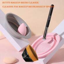 1pc Foldable Silicone Makeup Brush Cleaning Bowl (Etercycle) - A Portable Tool That Effectively Cleans And Dries Makeup Tools - A - View 8