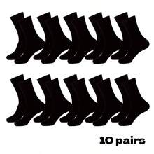 1/5/7/10/15 Pairs Women's Solid Color Wide Opening Comfortable Minimalist Maternity Socks Mid-Calf Casual Breathable Warm Soft Cute Socks For Autumn/Winter Daily Office Wear - Black - View 11
