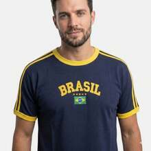 Brazil Shirt Embroidered Without State - World Cup Fan - Without State - Navy Blue - View 1