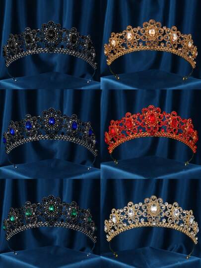 Princess Tiaras For Women, Gold Crystal Crown For Birthday, Wedding Headbands For Bride, Rhinestone Tiara Headpieces Hair Accessories For Quinceanera Pageant Prom