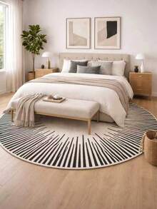 Tapis rond à motif radial noir et blanc, lavable en machine, convient pour la décoration du salon, de la chambre ou du bureau, tapis de zone en peluche incurvé beige, tapis d'intérieur confortable et élégant, revêtement de sol de chambre à coucher décoration moderne avec dos antidérapant, tapis de salon, tapis de bain, tapis de salle de bain, paillasson, petit tapis, tapis, tapis de sol, décoration d'intérieur, petit tapis de zone, tapis d'extérieur, décoration d'intérieur, tapis de zone, tapis de chambre, tapis lavable - Multicolore - Voir 5