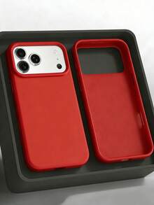 Liquid Silicone 3-Layer Full Coverage Soft Protective Phone Case, Compatible With IPhone 17, 17 Air, 17 Pro, 17 Pro Max, Shock-Absorbing, Scratch-Resistant Microfiber Lining, Also Fits 13, 11, 16 Pro Max, 15, 14 Plus, 12 Mini, XS Max, 7, 8 Plus - Red - View 5