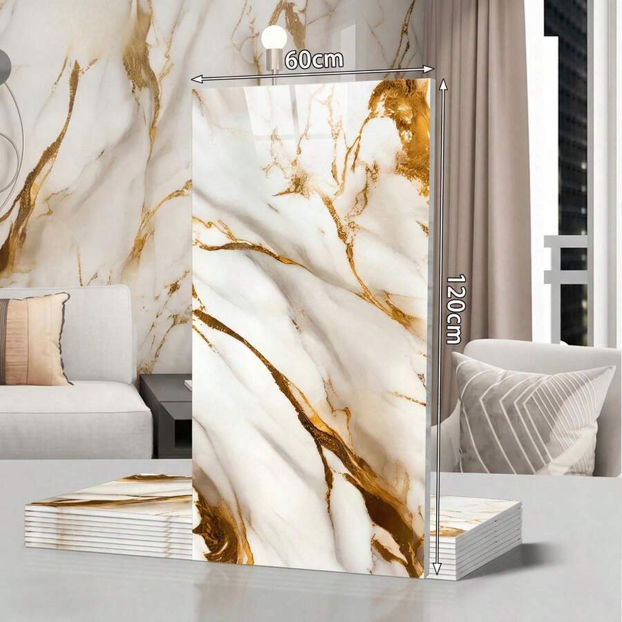 Panel Decorativo Tipo Mármol para Pared 30x60 cm | 10 Piezas | Flexible y Aislante Térmico - DL-64 - Ver 1
