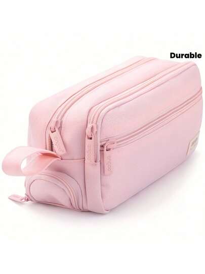 1 PC Pencil Case Made Of Oxford Cloth With Four Compartments, Suitable For Office And Study Use. Durable Pen Case, Pencil Case, Suitable For Office And School Use