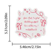 Pink Bow Stickers With Bible Verse Patterns, Made Of Transparent PET Material, Suitable For Water Bottles, Laptops, Bags, Computers, Scrapbooks, Diaries, Phones And Other Items - Multicolor - View 3
