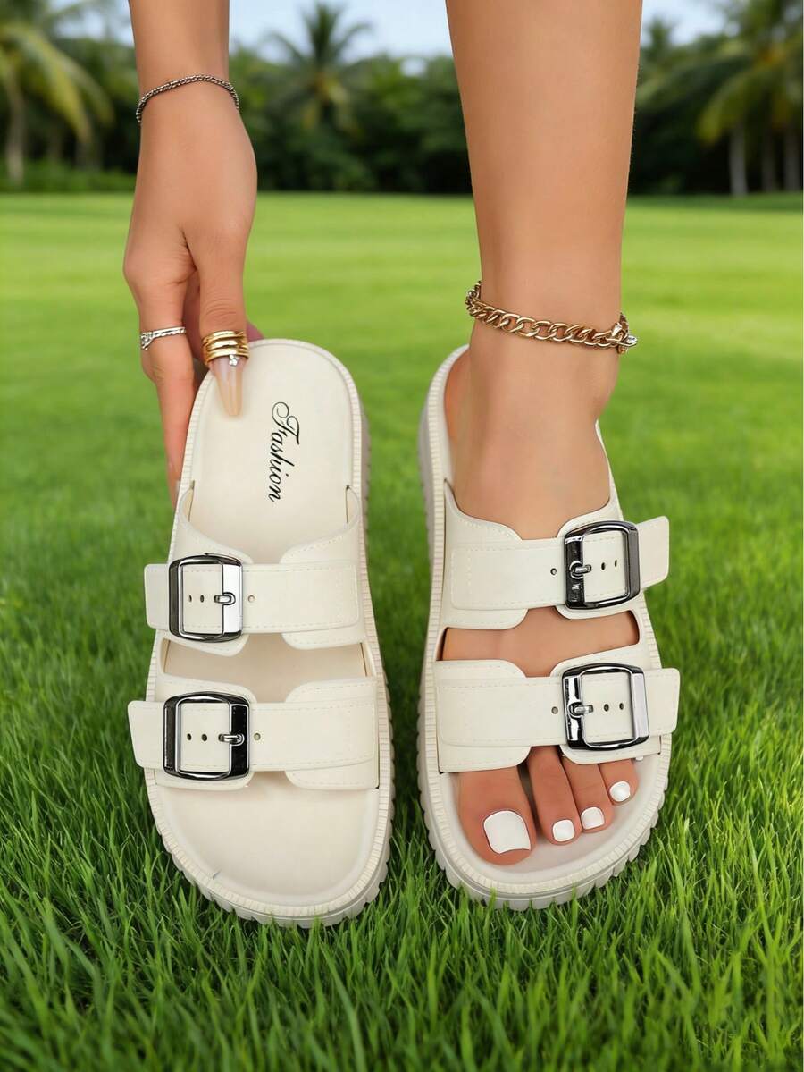 FZY New Women's Home Slippers, Casual Sandals, Thick-Soled Slippers, Non-Slip Design, Comfortable Materials, Ergonomic Design, High-Quality Home Slippers - 杏色 - 查看 1