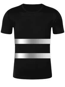 Camiseta reflectante para correr, camiseta transpirable y de secado rápido, chaleco/chaqueta reflectante - Negro - Ver 8
