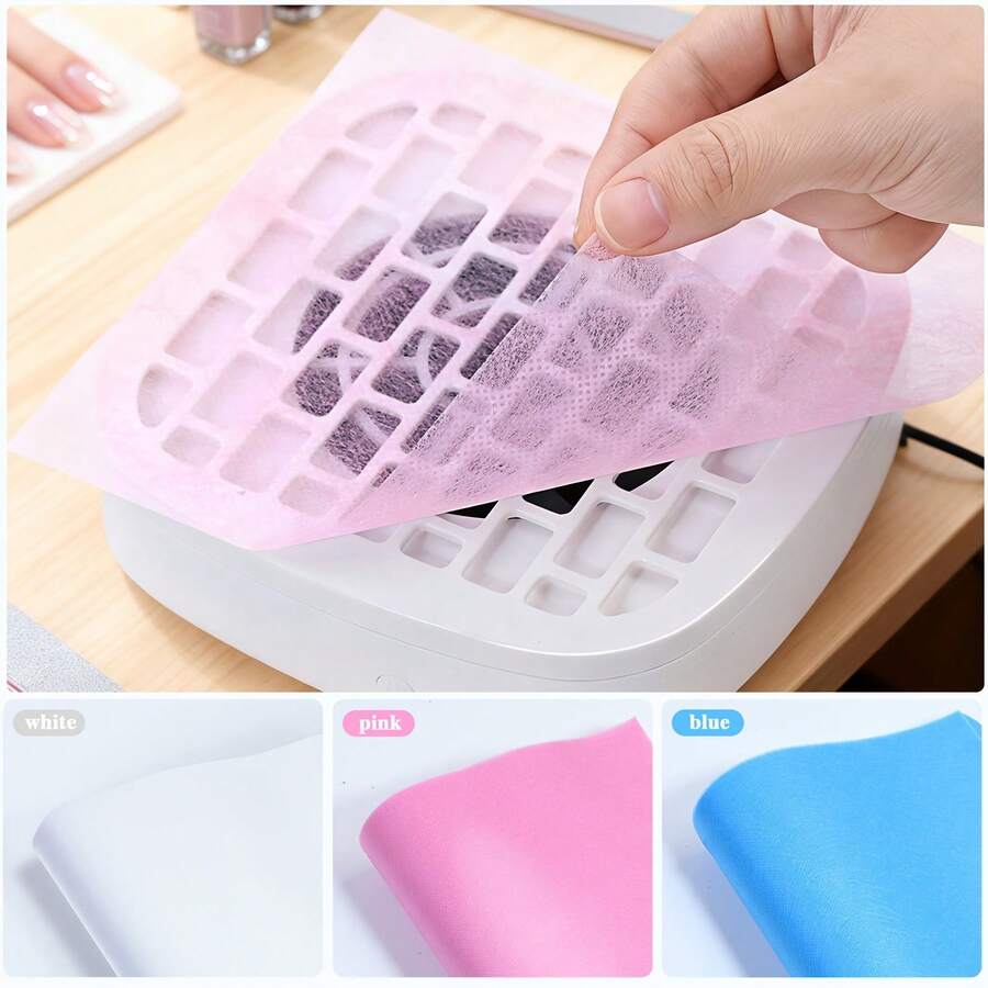 200/100 pièces Recharge de papier filtre anti-poussière pour ongles, tampons absorbants jetables pour la poussière des ongles, papier filtre de rechange - Blanc - Voir 1