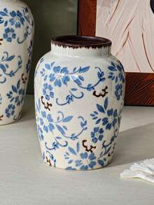 Cabin Kangaroo 新款中式青花陶瓷花瓶，复古裂纹釉花瓶，客厅玄关装饰，禅意干花花瓶，精品茶室软装，桌面花架，手工裂纹釉青花陶瓷花瓶，复古做旧中式花瓶，客厅电视柜装饰，干花鲜花花瓶 - 多色 - 查看 11