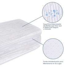 MUJA Colchon para Cuna de Esponja de Alta Precisión Colchoneta Plegable con Funda Extraíble con Cremallera y Bolsa de Transporte 100 x 66 x 5 cm Colchon Cuna de Viaje Impermeable Portátil y Cómodo - Blanco - Ver 6