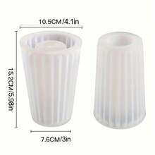 1pc Large Capacity Easy Demold Silicone Vase Mold, Nordic Striped Pattern Cylindrical DIY Cement Resin Casting Pen Holder Storage Container Mold, Suitable For Home Office Desk Decor - Cylinder - View 7