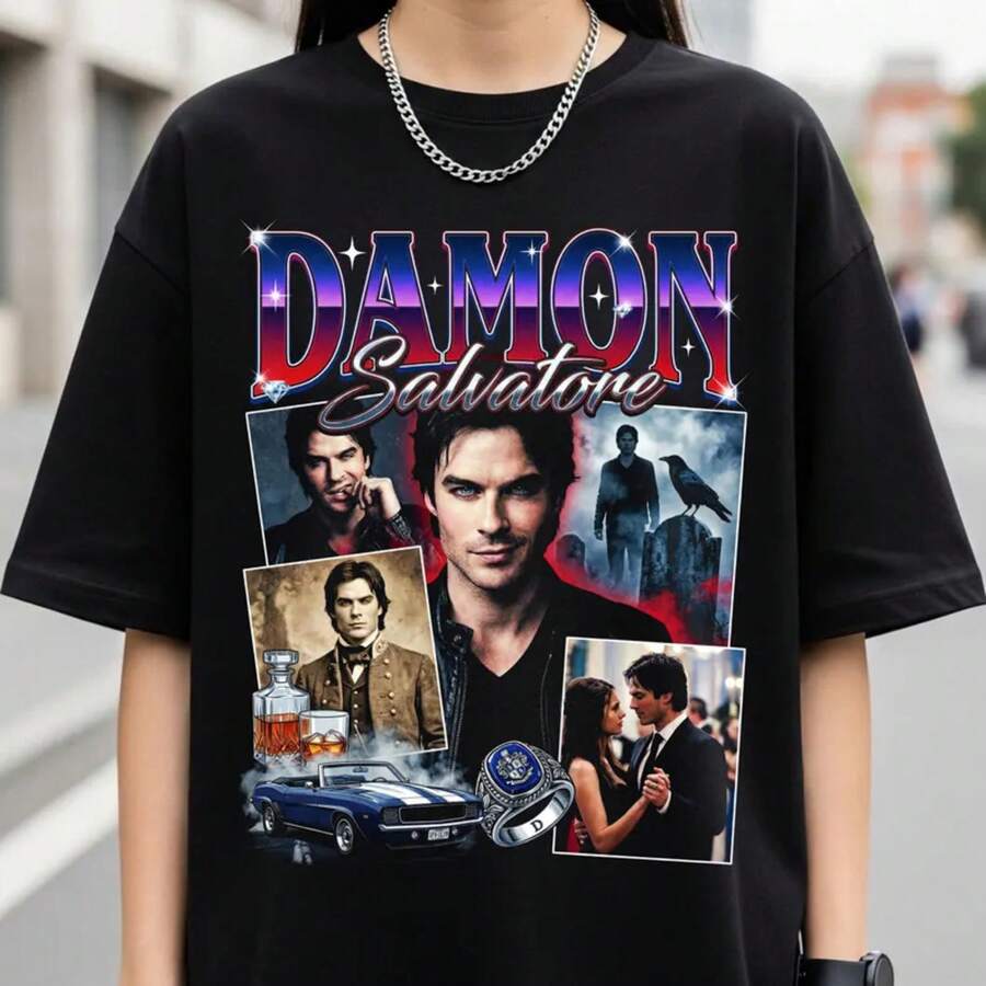 Maglietta di Damon Salvatore - Merchandising TVD - nero - Visualizzare 1