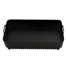 1 tấm lót/giấy nướng phù hợp với nồi chiên không dầu AF500, có thể thay thế thảm silicon, giấy lót nướng chống dính có lỗ cho rổ chiên tròn/vuông, dùng một lần/có thể tái sử dụng, giấy cắt sẵn số lượng lớn, kích thước lớn/nhỏ/tùy chỉnh, thảm nướng chống dầu, tấm bảo vệ bằng nhôm trong suốt, thích hợp cho rau củ, thịt, v.v., bộ phụ kiện, được đánh giá cao nhất, được đề xuất, lựa chọn thay thế, hai lớp, giòn, mỏng/dày, dùng để nấu ăn, dễ vệ sinh, tốt cho sức khỏe, không dầu, có thể hâm nóng lại, giảm bẩn, chống dính. - màu đen - Xem 11