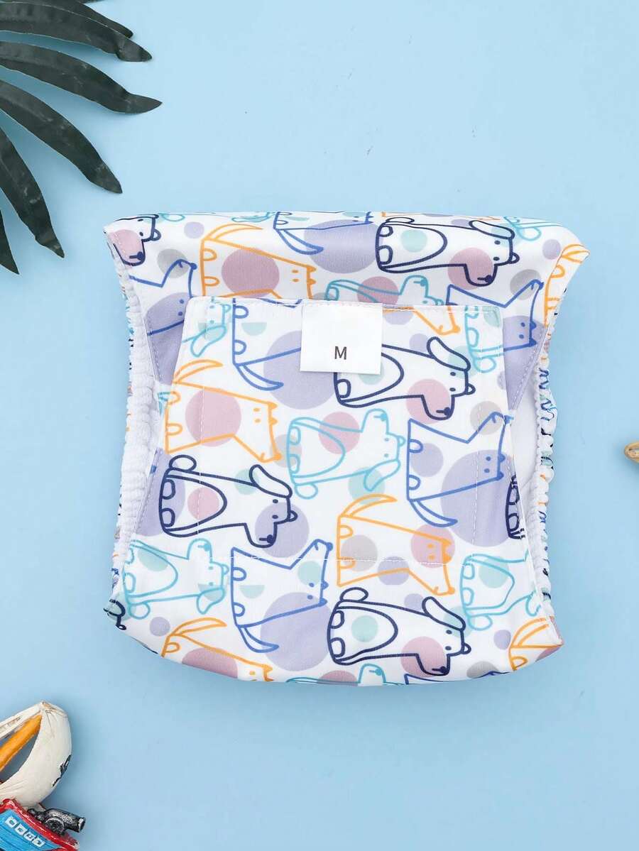 1pc Washable Male Dog Belly Band (Dog Pattern) - Washable Male Dog Belly Band, Male Dog Diaper