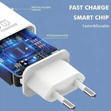 High Power Fast Charging Wall Charger 30W USB 2 Type-C Fast Charging Adapter EU Plug Compatible With IPhone/// Portable Charger Valentine's Day Gift - EU C Type Plug(220-240V) - View 6