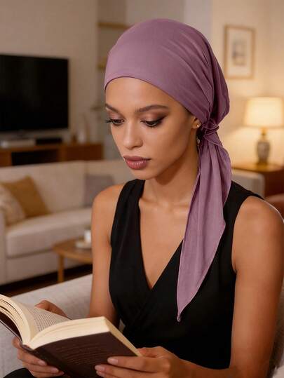 1件装女士化疗帽 - 轻便弹力头巾帽，适合癌症、脱发患者 - 可机洗舒适针织帽，专为化疗患者设计