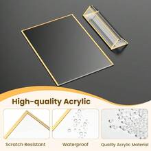 6pcs 5"X7" Gold Acrylic Photo Frame Set, Gold Vertical Table Number Holder, Clear Photo Display Stand, Brochure Holder, Tabletop Menu Stand, Double-Sided Photo Frame, Suitable For Party, Home, Office - T-gold - View 5