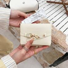 Mi Buckle ~ INS Korean Minimalist Retro Women Tri-Fold Wallet Large Capacity Card Holder - Multicolor - View 4