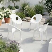 Bossa Silla de Comedor de Plastico Blanca Reforzada Ligeras Pack de 4 Sillas Zebra - Blanco - Ver 1