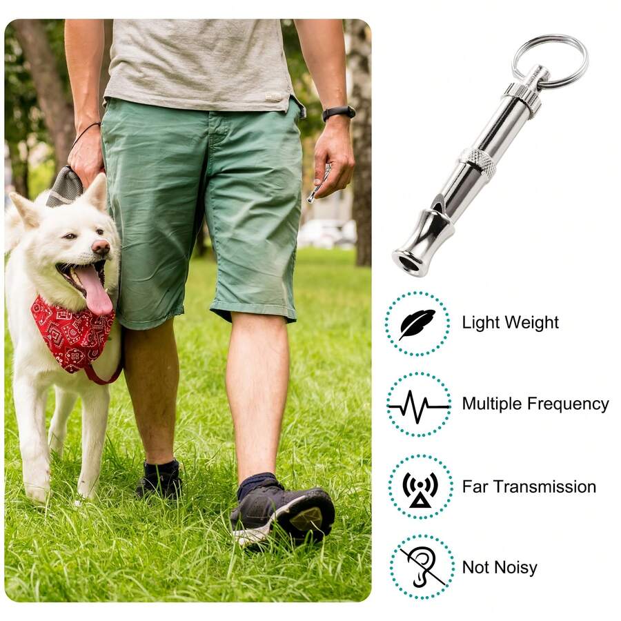 Dog Whistle, Dog Training Whistle, Anti-Barking Whistle, Ultrasonic Whistle - Silver - View 1