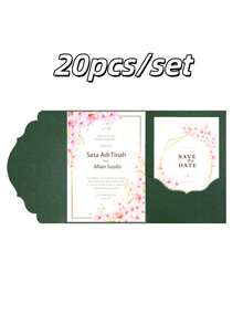 20pcs Tri-Fold Pocket Wedding Invitation Envelopes, Engagement 15th Anniversary Birthday Christening Minimalist Invitation Envelopes, DIY Invitations, 5*7 Inch Invitations, Pocket Invitations, Customized Invitations, Innovative Envelope Design, Wedding Cards, Customized Wedding Cards - Set - View 19