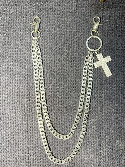 交叉裤链，带龙虾扣吊坠的腰链，钱包链，复古链，双层链，嘻哈朋克风，牛仔裤链，口袋链，男士钥匙链，多元素裤链