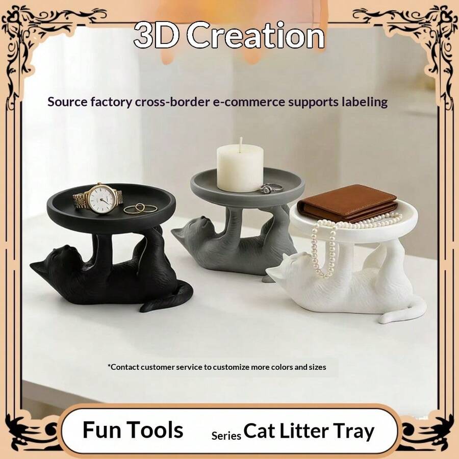 Best-Selling - Cute Cat Jewelry Tray - Desktop Storage - Trinket Tray - Animal Decor - Simulation - Toys For Boys - Toys For Girls - Perfect Gift