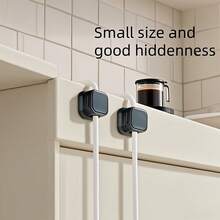 6pcs Magnetic Cable Organizer, No Drilling Required, Cable Clips & Storage Sockets, Self-Adhesive Wire Clips, Nail-Free Cable Management - White - View 9