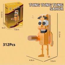Tung Tung Sahur Character Building Blocks Toy Tralalero Tralala, LiriLi Larrla, Boneca Ambalam Character Toy Building Blocks Gift Party Gift - Multicolor - View 2