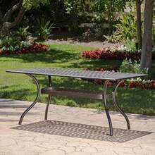 Christopher Knight Home 300672 Augusta Outdoor Cast Aluminum Dining Table Perfect for Patio in Shiny Copp Copper - Cobre - Ver 5