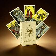 El Tarot Clásico: Baraja de 78 cartas atemporal | Obra celestial para lecturas de tarot intuitivas, exploración espiritual y perspicacia personal - Beis - Ver 3
