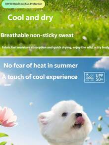 降温背心，冰丝透气防紫外线防虫图案，轻便全身犬服，适合小型和中型犬，夏季防紫外线背心，冰丝透气全身犬服 - 淡紫色 - 查看 5