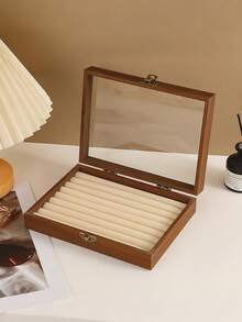 1pc Luxury Walnut Wood Jewelry Box, 3-Layer Wooden Jewelry Storage Box, Drawer Style Jewelry Case, Acrylic Jewelry Organizer, Classic Style - Multicolor - View 16