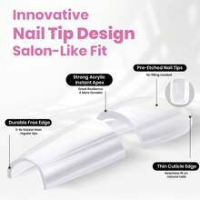 Beetles Tipex Lite Pre-Built Apex Nail Tips Kit, Stiletto Medium, With Tipex Nail Glue,  All-In-One Gel Nail Kit - Square Long 224pcs (Tipex Nail Kit) - View 4